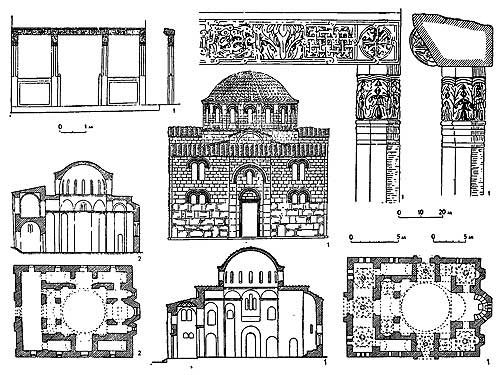 Церкви с куполами на восьми опорах в Греции 