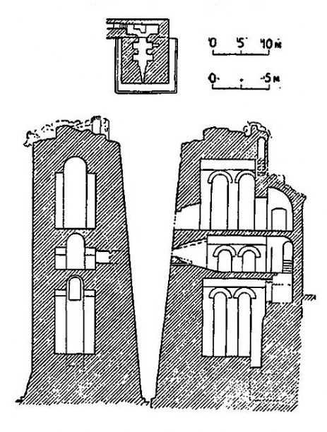 Константинополь. Дворец Буколеон, V—VIII вв.: план и разрезы маяка