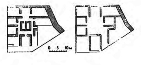Ани. Дворец парона, XII—XIII вв. планы 1-го и 2-го этажей