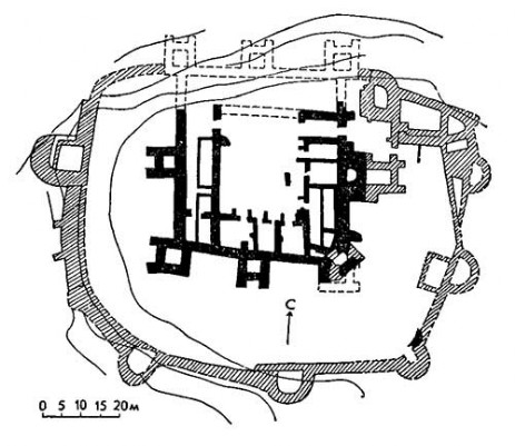 Сучава. Крепость, XIV—XV вв. План