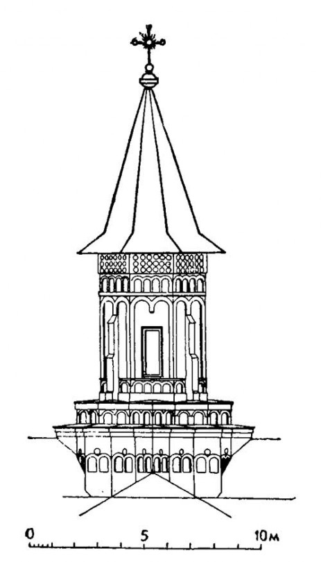 Хырлэу. Церковь Георгия, 1492 г. Башня, характерная для времен Стефана Великого
