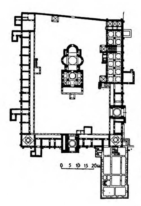 Монастырь Хурез в области Питешти, конец XV.II в. генеральный план